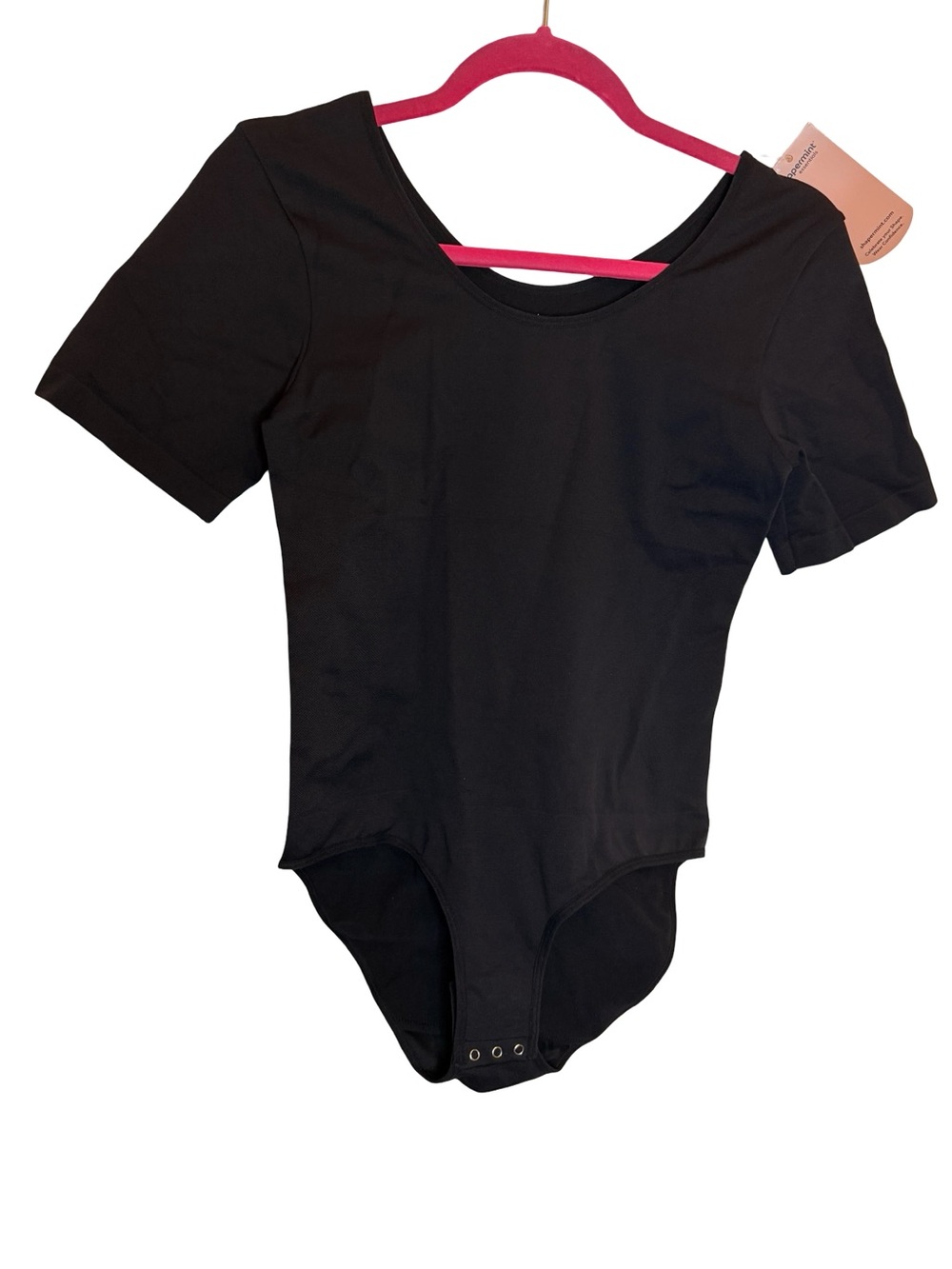 NWT Shapermint Essentials All Day Short Sleeve Bodysuit Black Shapewear XL